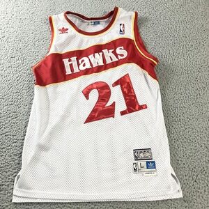 Atlanta Hawks Dominique Wilkins 21 Jersey Mens Large White NBA Basketball Adidas